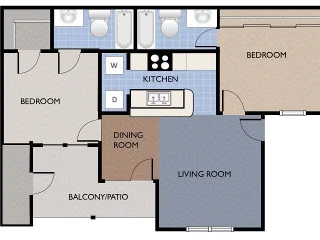 Two Bedroom 10-1022 floor plan